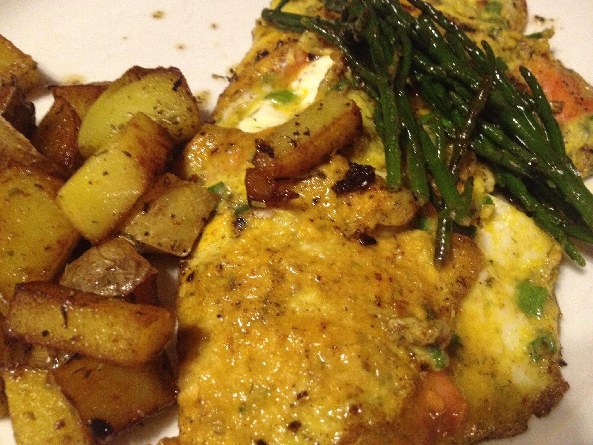 Lox Omelette with Salicornia