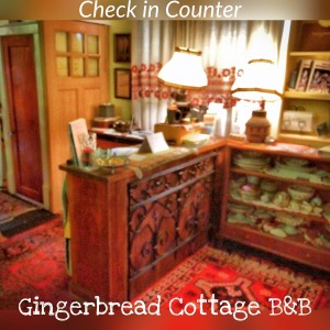 Check in Counter at the Gingerbread Cottage Victoria BC Canada 